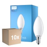 Fordelspakning 10x Philips Corepro LED Mignon E14 matt 6.5W 806lm - 827 ekstra varm hvit | erstatter 60W