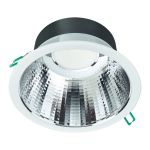 Philips LED downlight Coreline DN142B Aluminium Hvit 11W 1200lm 60D - 830 varm hvit | Utskjæring 155mm - IP54 - UGR<19