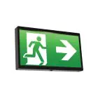 Ansell LED Veggmontert Nødskilt End LED Svart 2.5W 18lm - 860 Daglys | Selv Test